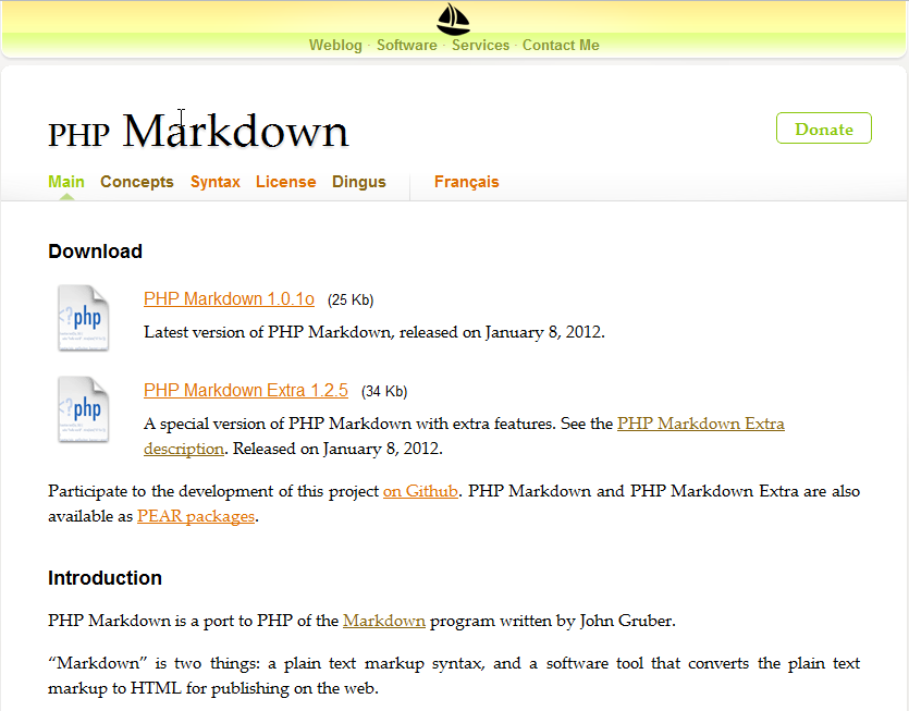 Bookmark: PHP Markdown
