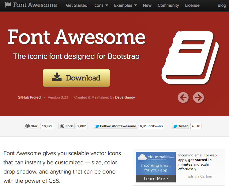 Bookmark: Font Awesome